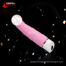 2015 New Liquid Silicone Women Girl Dildo Adult Toys Sex Vibrator (DYAST400)